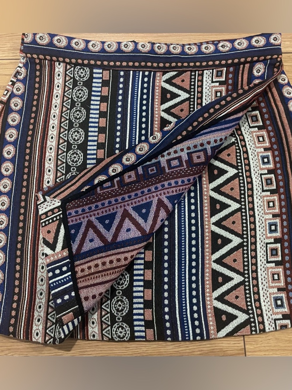 En Crème Boho Striped Aztec Mini Skirt multicolore small